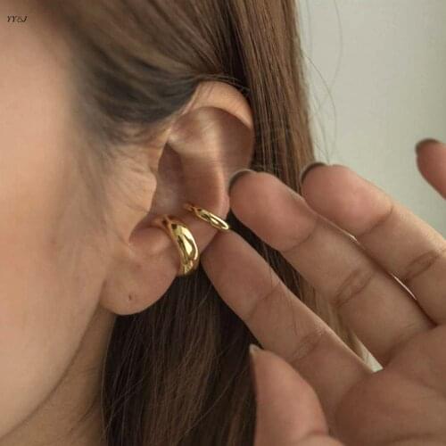 Stainless steel gold earcuff earrings without piercing no hole gold cuff earrings free tarnish jewelry wholesale items dropship