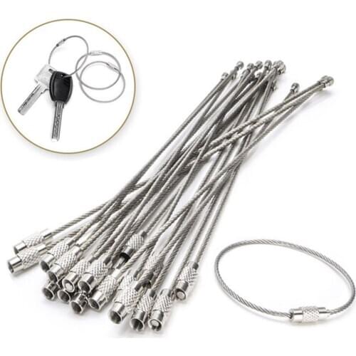 10PCS Stainless Steel Wire Keychain Cable Rope Key Holder Keyring Car Auto Key Chain Rings Women Men Jewelry Key Holder Gifts
