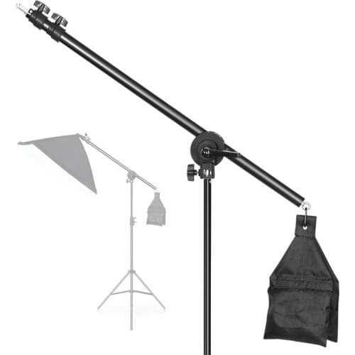 2M Tripod for Softbox Light Stand Photo Studio with 1.3M Boom Arm Flexible Sandbag Supporting Lighting Photography Ring Light