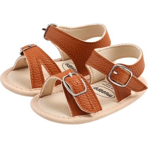 2021 Lovely Toddlers Boys Girls PU Leather Sandals Baby Summer Wear PU Material Leisure Adjustable Shoes for Newborn 0-18M