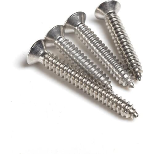 304 stainless steel Cross Recessed Countersunk Head Tapping Screws M2 stainless steel phillips flat wood screws 100pcs