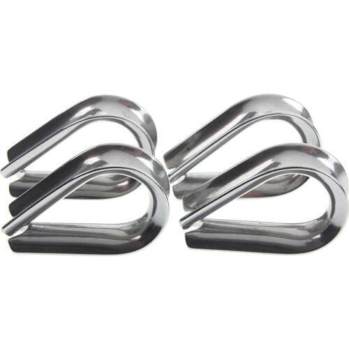 4 x Stainless Steel - 3mm Wire rope loop Rope Thimbles