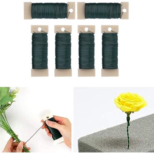 6 Packs 22 Gauge Green Floral Paddle Wire for Wreaths, Garland and Floral Arrangements DIY Crafts