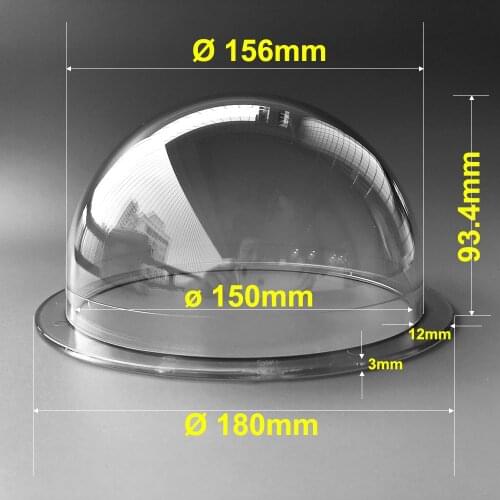 7 Inch CCTV Replacement Acrylic/PC Clear Camera Dome Protector Housing Surveillance Cameras Accessories 180mm Dia 93.4mm High