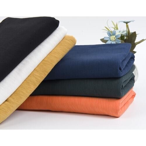 Anti-Static 32s Combed Thin Cotton Fabric Slub Sewing Fabric For Summer Tee Shirt 50*160cm/Piece A0428