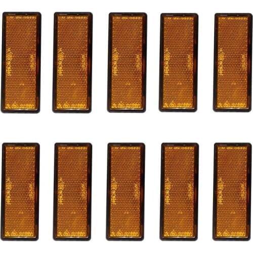 Car Lights 10pcs/set Amber Orange Stick on Adhesive Reflectors Warning Mark Reflective Tape IP67 for Trailer Truck