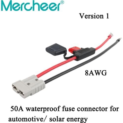 Free shipping 50A waterproof fuse connector for automotive and solar energy with Anderson connector round terminals