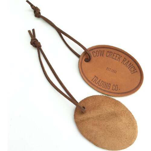 Hang Tags Custom Garment Leather Label 7x5cm With String For Clothes