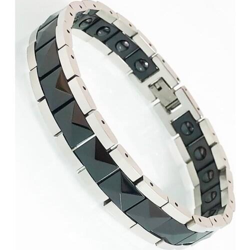 White Ceramic On Hand Bracelets Male Health Benefit Germanium Magnetic Therapy Bangle Chain Homme Armband Women Wrist Jewelry