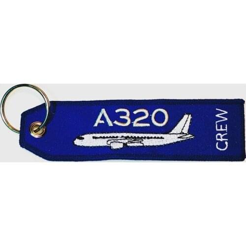 Airbus A320 Crew Fabric Embroidered Keyring Aviation and Aircraft Keychains