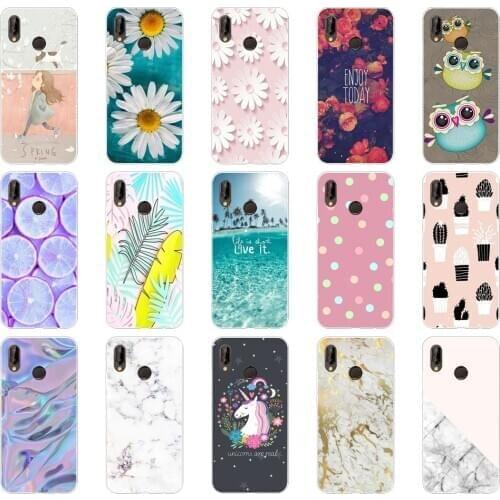 J Huawei P20 Lite Case 5.84inch Huawei P20 Lite Soft Rubber TPU Silicone Back Phone Case For Huawei P20 Lite Cover Bag Cases