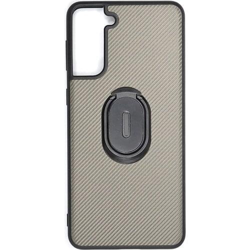 For Samsung S21/S21 Plus/S21 Ultra Carbon Fiber Phone Case Protective Shell Sleeve Anti-drop Cover With Stand Function