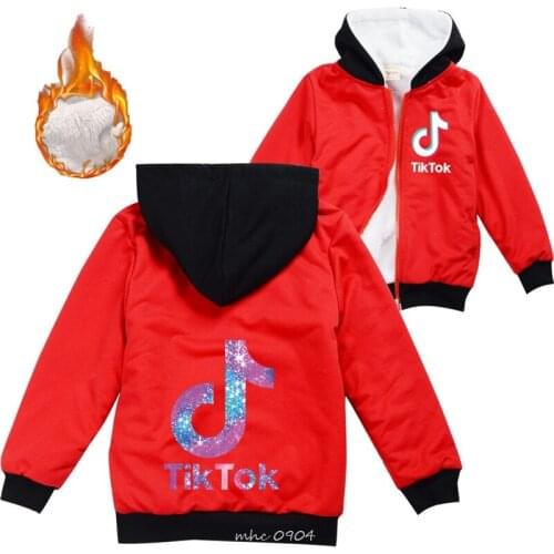 Tik Tok Children Sweaters Hooded Baby Girls Coat Fashion Kids Coats Childrens Fur Coat Down Coat Winter Boys Clothes