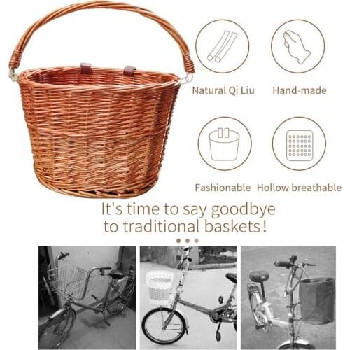 Kids Front Handlebar Bike Basket Handwoven Bike Basket Weatherproof Bicycle Basket Suitable for Boys Girls Bikes