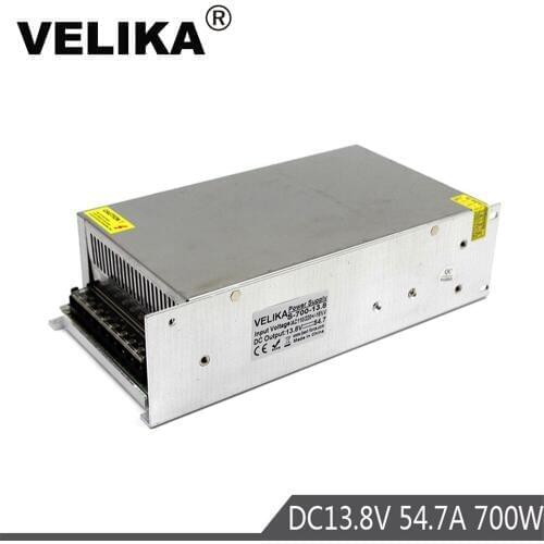 Single Output DC13.8V 54.7A 700W SwitchPower Supply Driver 110V 220V AC-DC SMPS for CCTV Radio Computer Project 3D Printer Light