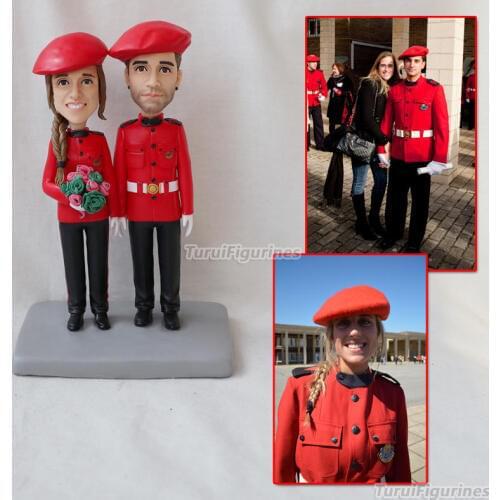 Two people Airline stewardess figurines custom bobblehead company by Turui Figurines personalized sculpture hand crafed