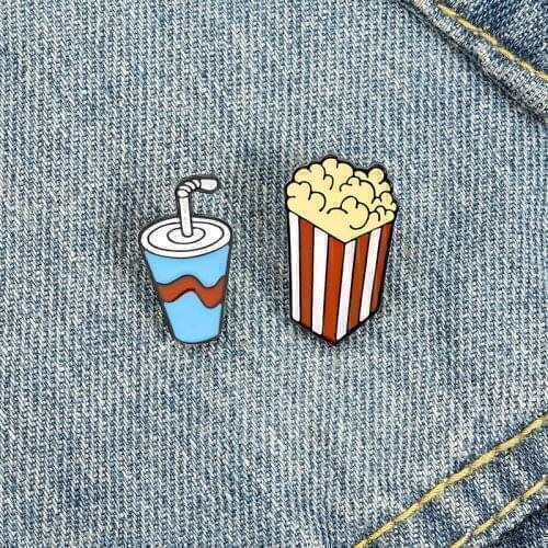 Calories or Fitness Enamel Pins Custom Chocolate Soda Popcorn Brooches Shirt Lapel Bag Badge Sports Jewelry Gift for Kid Friends