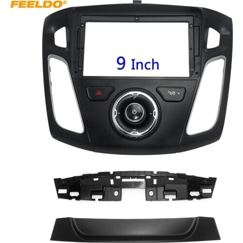 FEELDO Car Stereo 9" Big Screen Fascia Frame Adapter For Ford Focus 12-17 2Din Dash Audio Fitting Panel Frame Kit #HQ6620