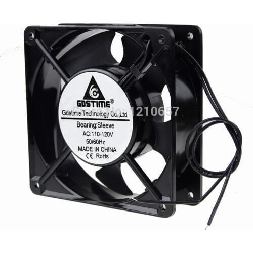 5 pieces lot Gdstime AC 110V 120V 2 wire Cooler 12cm 12038 120x120x38mm Motor Brushless Cooling Fan
