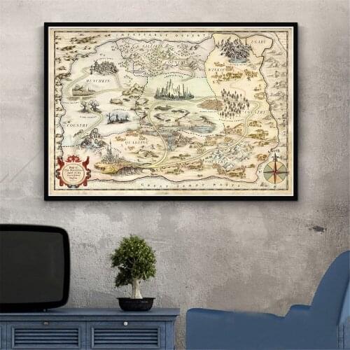 The Movie Maps Posters Canvas Art Prints Storybook Poster The Marvelous Land Painting Wall Pictures Home Decor Book Fan Gift