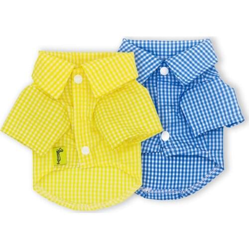 Summer Pet Dog Clothes Plaid Shirt for Small Medium Dogs Chihuahua Teddy Yorkie Puppy Pet Clothing Puppy Cotton Vest Cat Costume
