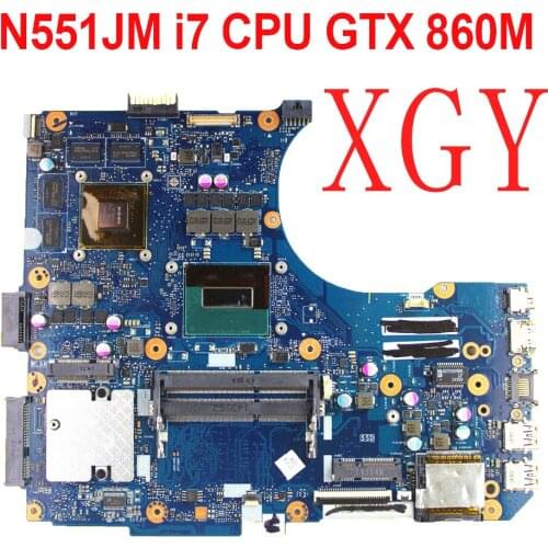 Laptop Motherboard For ASUS n551jm N551J N551JK N551JM N551JW motherboard with i7 CPU GTX 860m 2g 100% Test ok