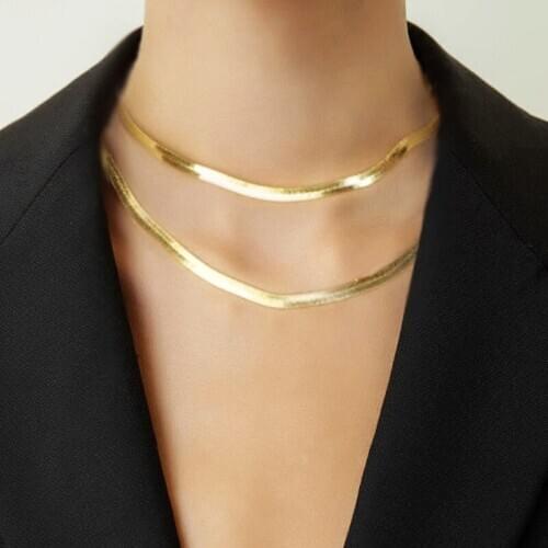 Punk Style Multi Layer Gold Color Metal Short Choker Necklace Vintage Carved Chain Necklaces Jewelry Gift
