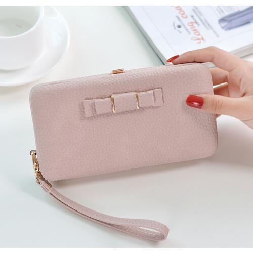 New Wallet Female Womens Wallet Coin Purse Phone Bag Bow Multi-card Bit Card Holder Purse Luxury Ladies Wallets Clutch