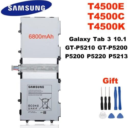 Orginal T4500E T4500C T4500K For Samsung Galaxy Tab 3 10.1 Tablet Battery GT-P5210 GT-P5200 P5200 P5220 P5213 6800mAh +Tools