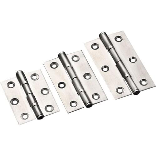 2 Pcs Stainless Steel Hinge Furniture Door Hinge 2/2.5/3 Inch Cabinet Doors Windows Hinge Wooden Box Mini Flat Hinge for Door