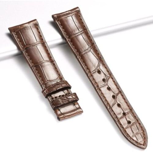 Crocodile leather slub pattern leather strap 22mm black and white multicolor custom universal leather strap factory spot wholesa