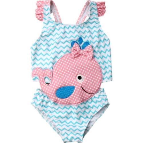 US Summer Fashion Stock Baby Girls Goldfish Swimwear Swimsuit Beachwear Bathing Suit One Piece