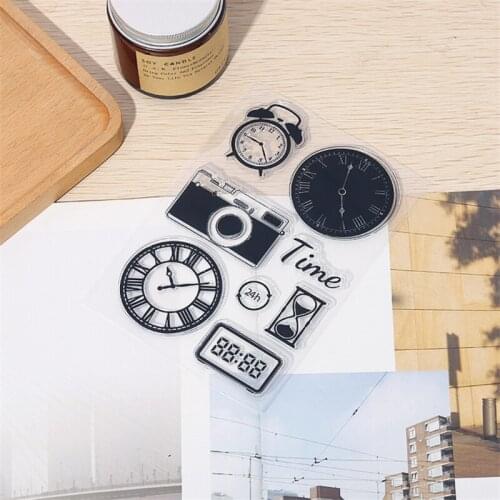 Time Clock Silicone Clear Seal Stamp DIY Scrapbooking Embossing Photo Album Card M17D