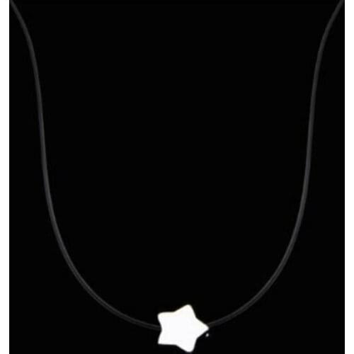 Yungqi New Female Transparent Fishing Line Tiny Star Pendant Choker Invisible Chain Necklaces For Women Collier Femme Jewelry