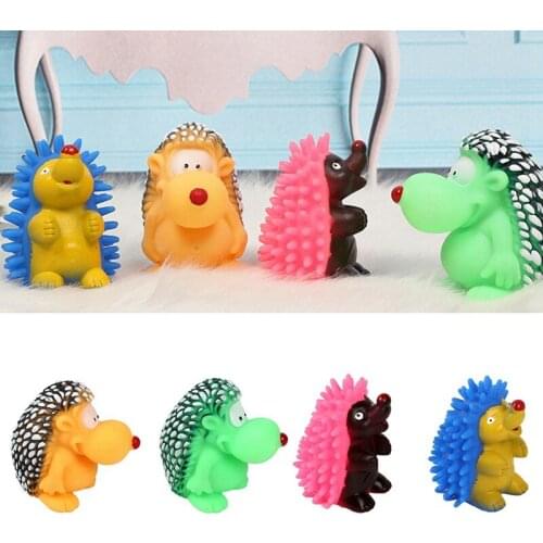 Pet Dog Chew Toys TPR Hedgehog Shape Pet Bite Toy For Dogs Cute Cartoon Animals Squeak Pet Toys Dog Chew Puppy Toy