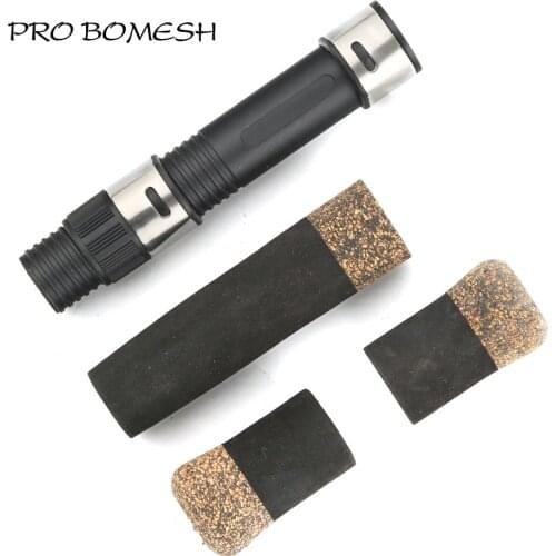 Pro Bomesh 1 Set EVA&Rubber Cork Spinning Rod Handle Kit 18# Reel Seat Spinning Rod DIY Component For Rod Repair Accessory