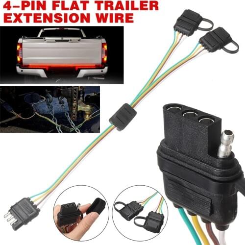 1pc 4-Pin Flat Trailer Extension Wire Connectors Harness 17.5-Inch Wiring Adapter Car Electronics Accessories