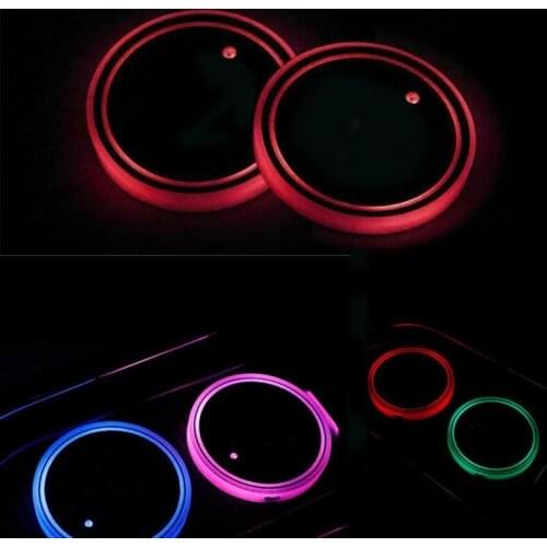 1pcs Anti Skid Pad For Automobile LED Luminous Water Light Car Accessories Colorful Cover Lights Interior Cup Decoration L2X9