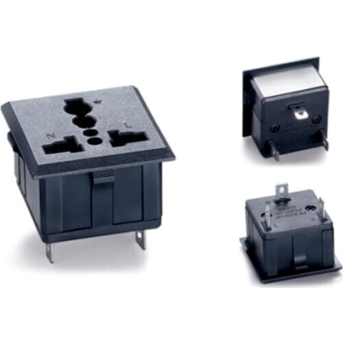 10pcs/lot AC power socket Universal US EU UK AU Europe German Electrical Industrial socket Plug 3 hole outlet socket Plug