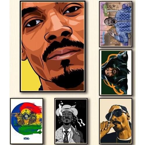 25 Designs Rapper Snoop Dogg Whitepaper Poster Alternative Abstract Art Painting Funny Wall Sticker for Coffee House Bar