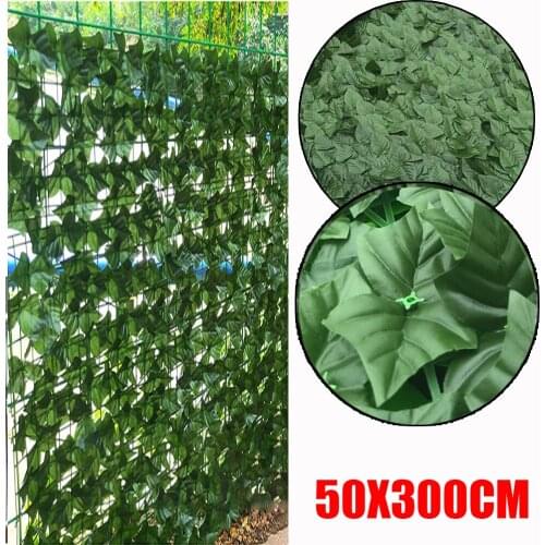 300CM Artificial Hedge Ivy Leaf Garden Fence Roll Privacy Screen Wall Cover Decor Landscaping Fence Good Flexibility Anti-aging