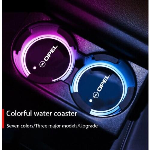 7 Colorful USB Led Atmosphere Light Cup Luminous Coaster Holder For Opel Afira J H k B Corsa D Insignia Mokka Regal Accessories