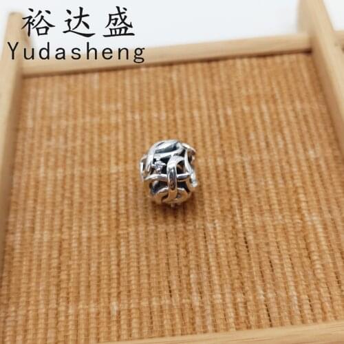 925 Sterling Silver Openwork Woven Infinity Charm (The sparkling and elegant beading conveys affectionate styles)