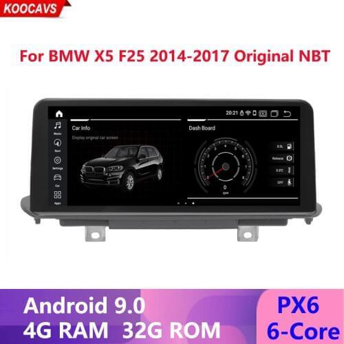 10.25" PX6 6 Core Android 9.0 System Car Multimedia Screen For BMW F15 2014-2017 GPS Navi Stereo WIFI 4G+32G RAM IPS Touch BT