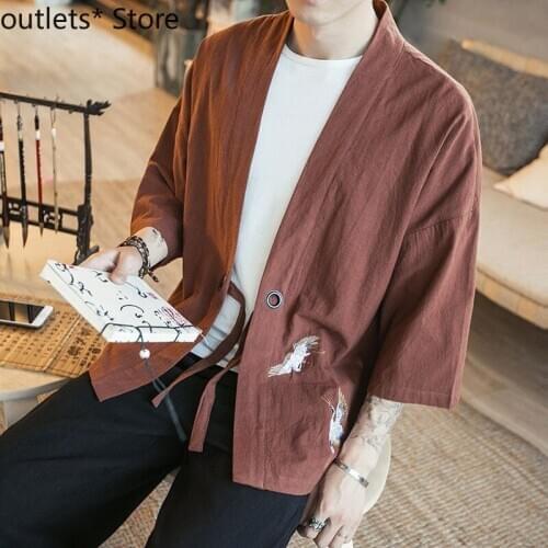 Asian Harajuku Style Summer Mens Japanese Kimono Sunscreen Cardigan Jacket Comfortable Woman Couple Outfit