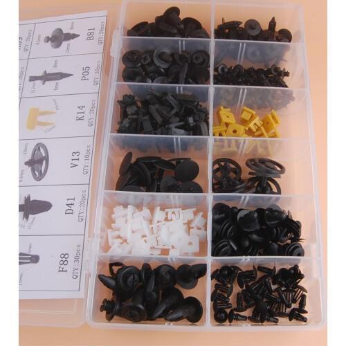 BBQ@FUKA 250Pcs Auto Car Body Fender Bumper Retainer Fastener Clip Kits Fit For Nissan Clip Assortment