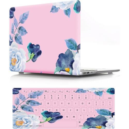 Floral Laptop Case For Macbook Air Pro 11 12 13 15 Retina for Apple 13.3 inch Touch Bar Flower Notebook Sleeve + Keyboard Cover
