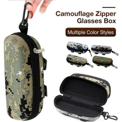 1Pcs Fashion Camouflage Sunglasses Case Military Glasses Box EVA Eyeglasses Cases Mens Eyewear With Belt Clip Lens Container
