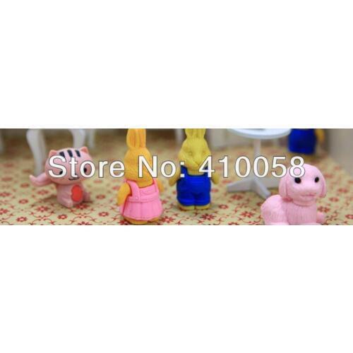 Good quality Llow MOQ freeshipping Cute Animal Gathering Promotion Eraser 35 Pieces per parcel Mixed Order Yes