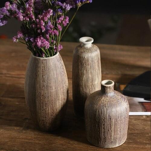 Ceramic Flower, Nordic Small Vase, Table Top, Dried Floral, Decorations, Living Room, Simple Chinese TV Cabinet Decoration Vase